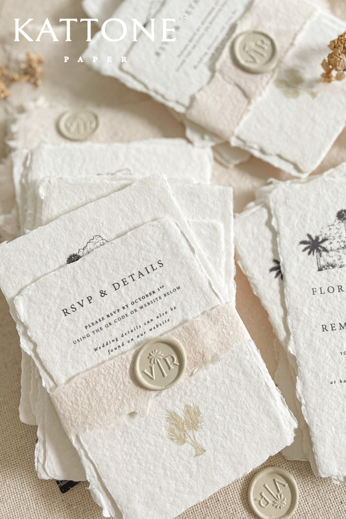 Rosella Handmade Paper Wedding Invitation Sets