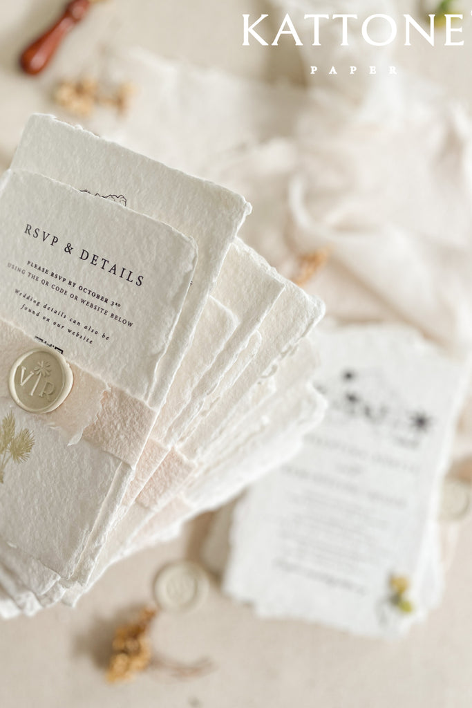 Rosella Handmade Paper Wedding Invitation Sets