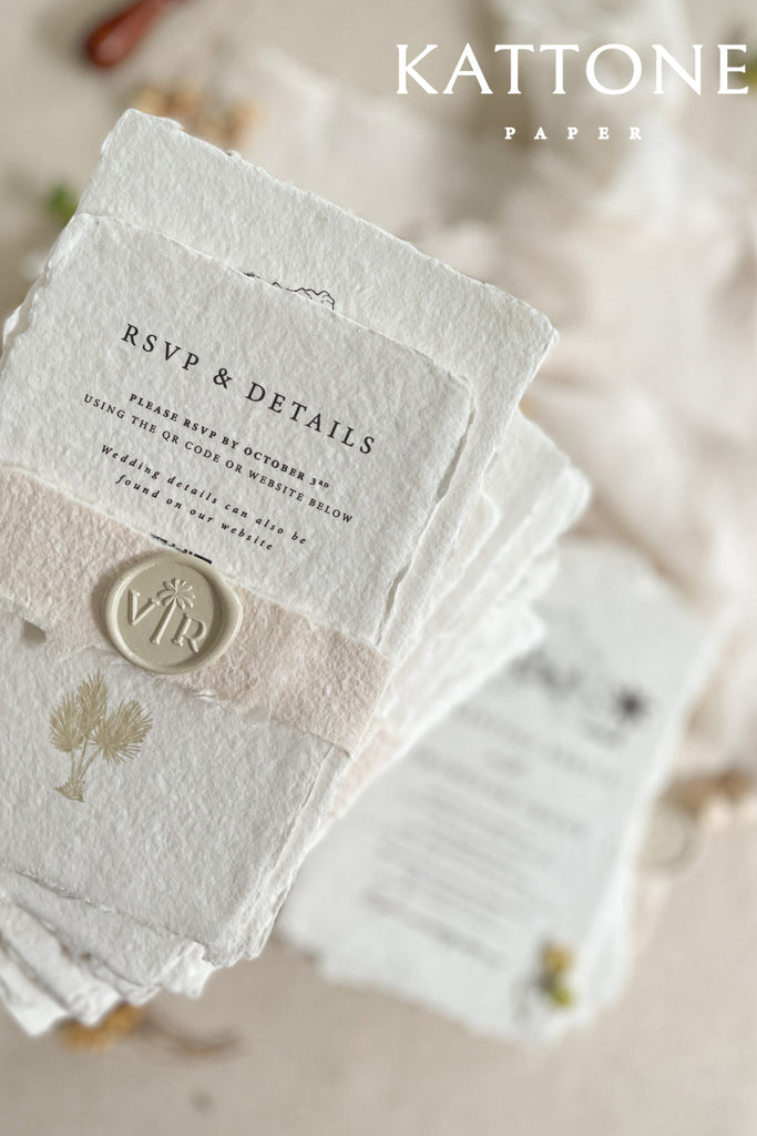 Rosella Handmade Paper Wedding Invitation Sets