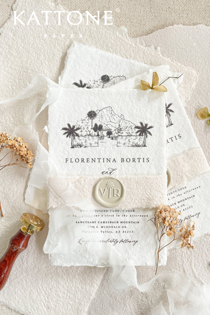 Rosella Handmade Paper Wedding Invitation Sets