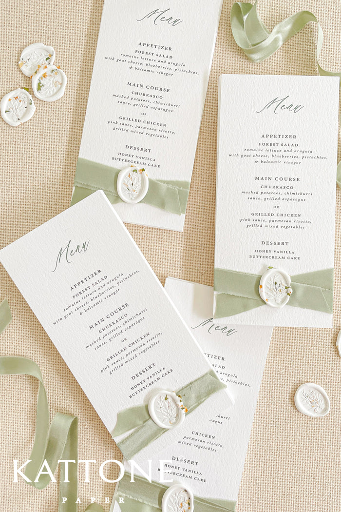 Elida Minimalist Wedding Menus