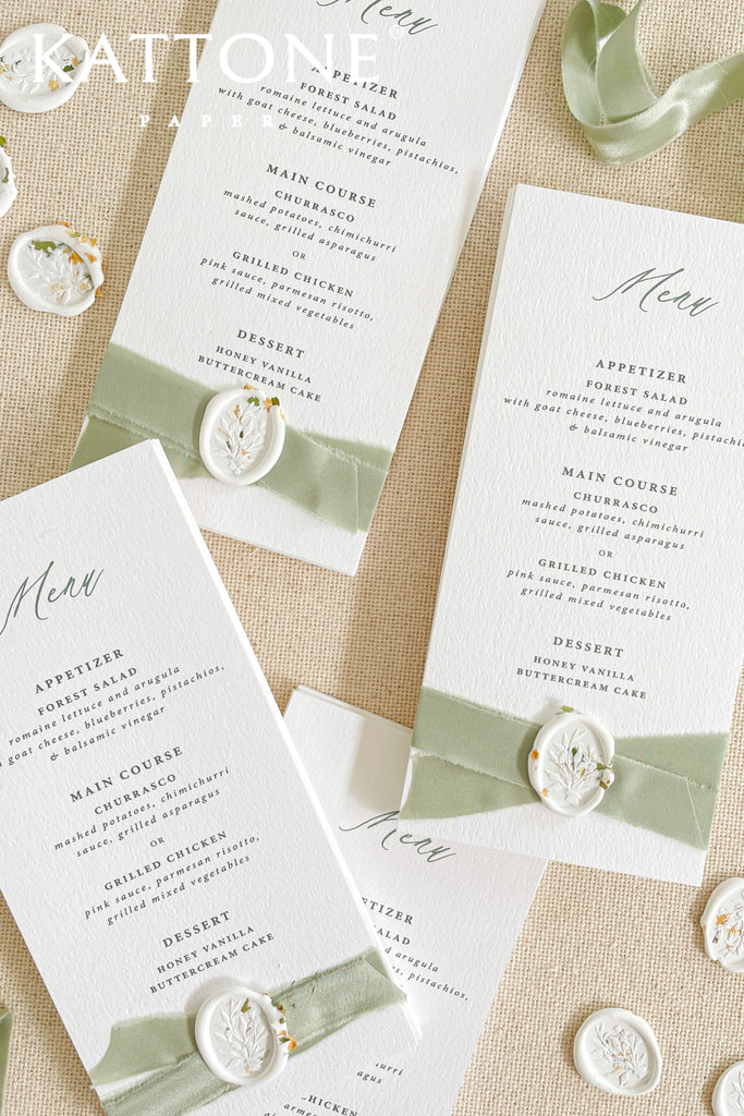 Elida Minimalist Wedding Menus