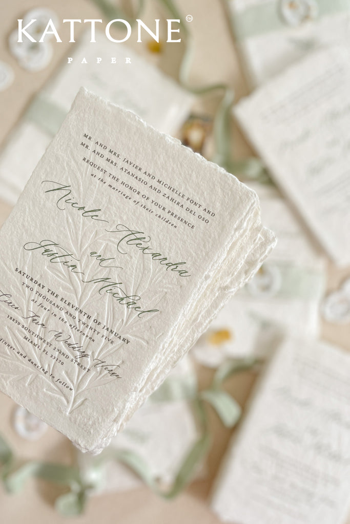 Nella Handmade Paper Wedding Invitation Sets