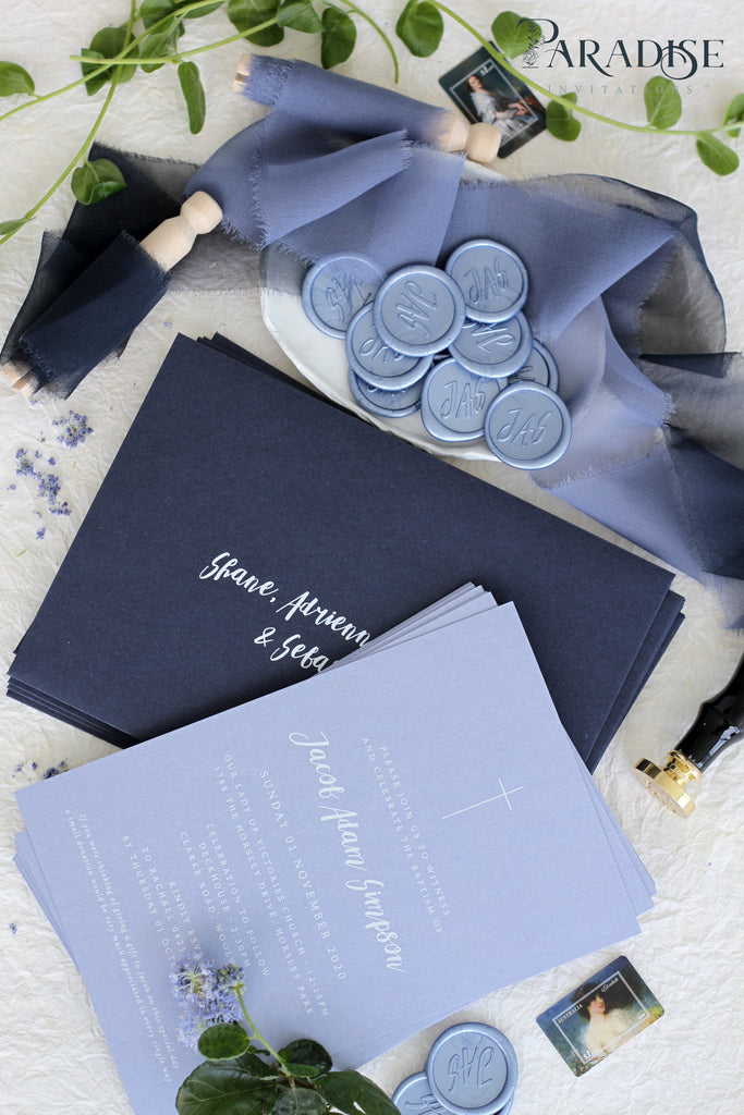 Lydia Dusty Blue Christian Invitation