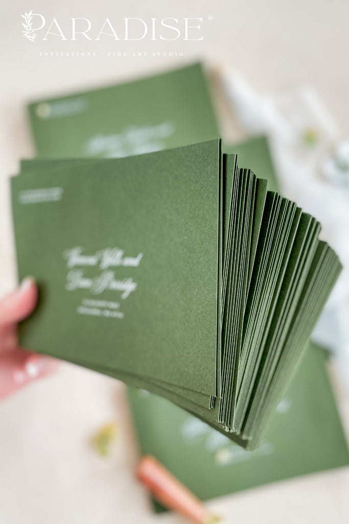 Forest Green Envelopes and White Ink Printing