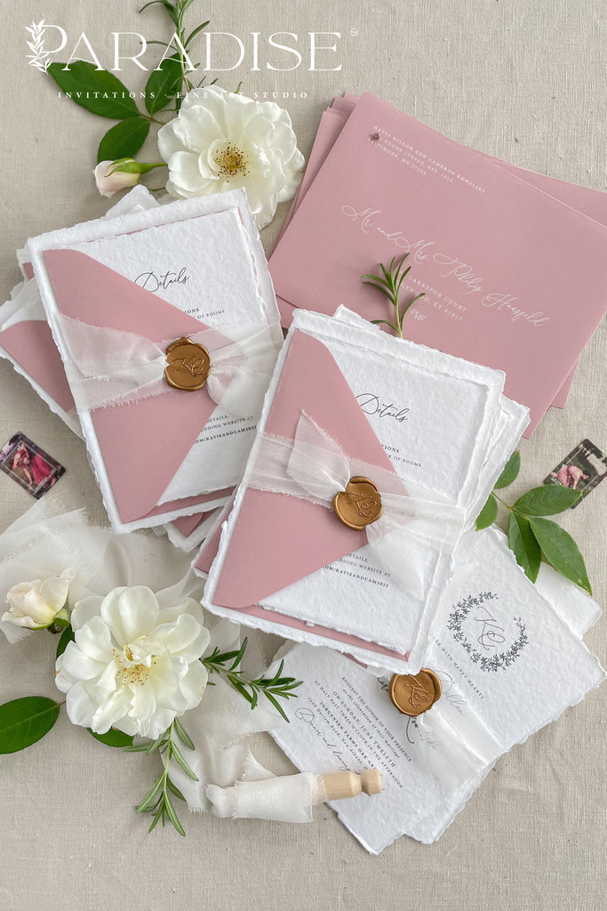 Camille Handmade Paper Wedding Invitation Sets