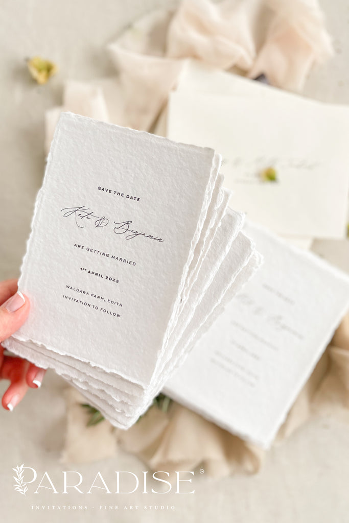 Adalie Handmade Paper Save the Date Cards