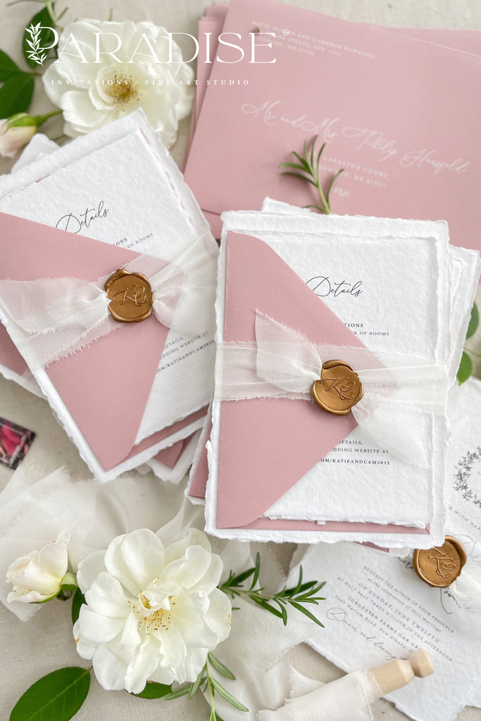 Camille Handmade Paper Wedding Invitation Sets