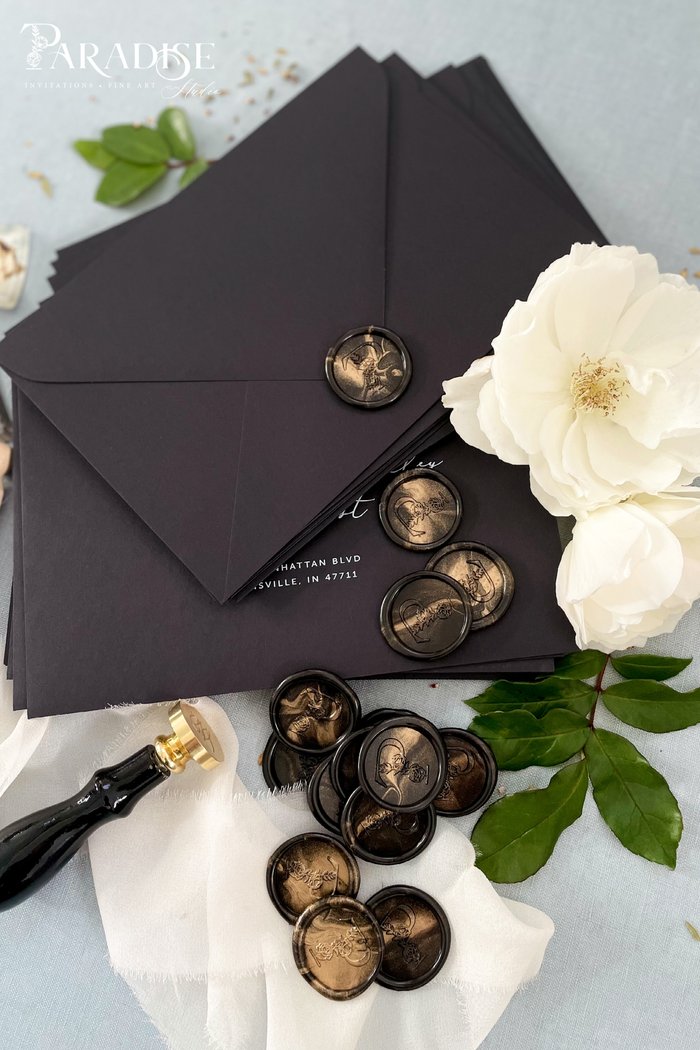 Black and Gold Marble Wax Seals