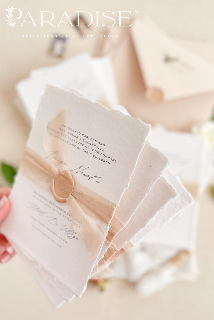 Carine Handmade Paper Wedding Invitation Sets