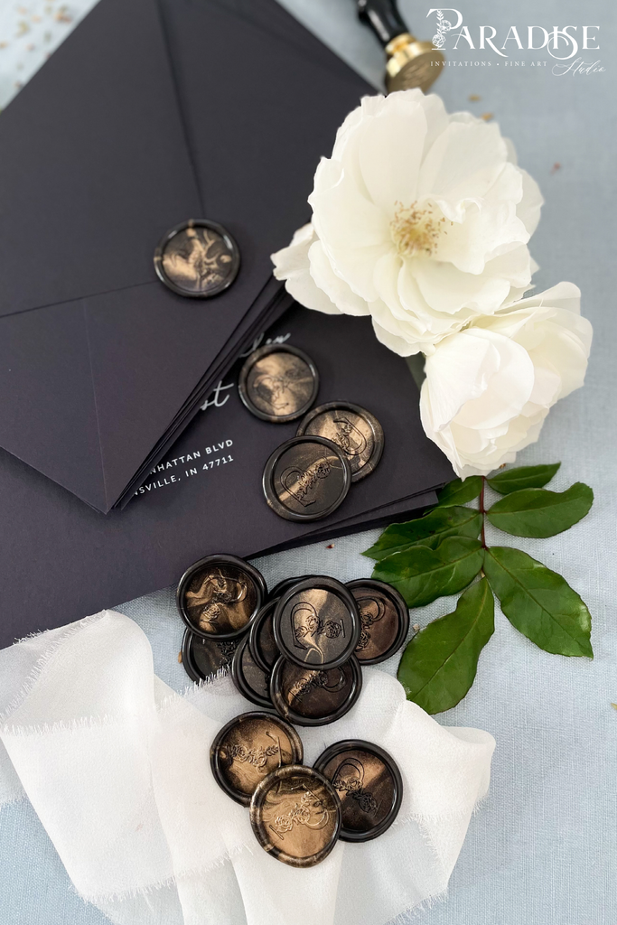 Black and Gold Marble Wax Seals