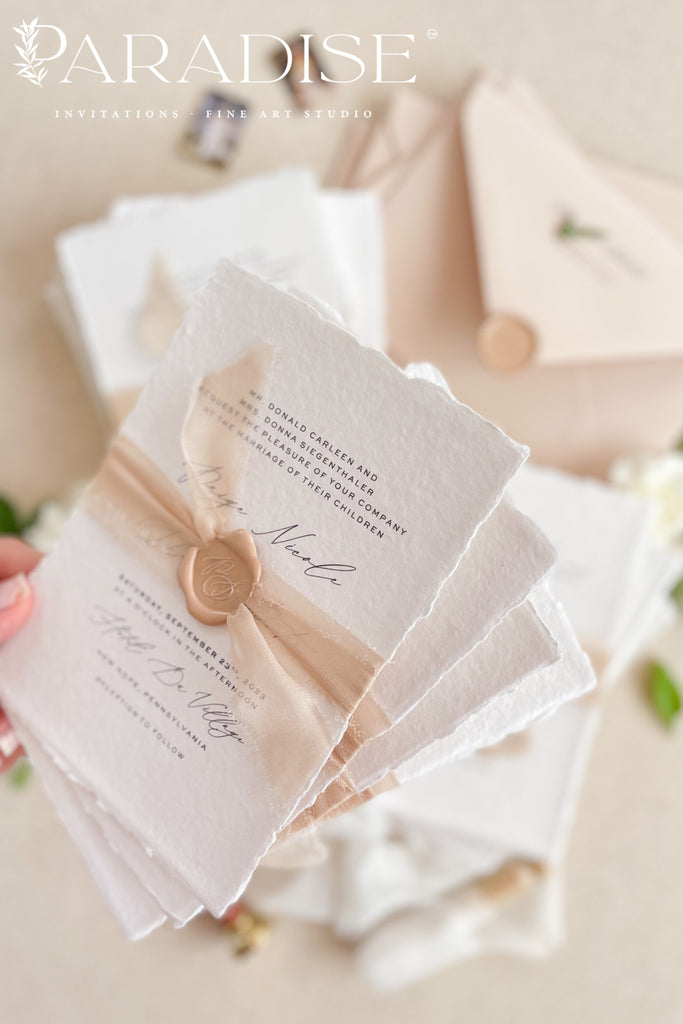 Carine Handmade Paper Wedding Invitation Sets