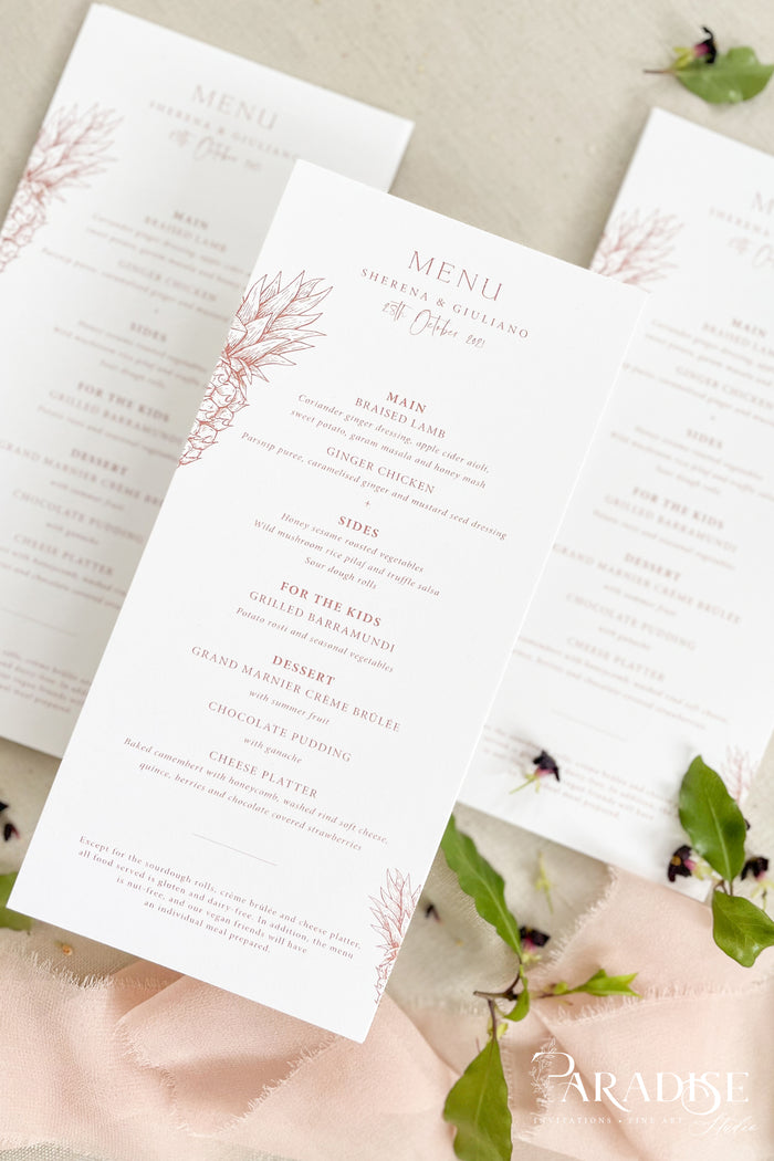 Elisa Tropical Wedding Menus