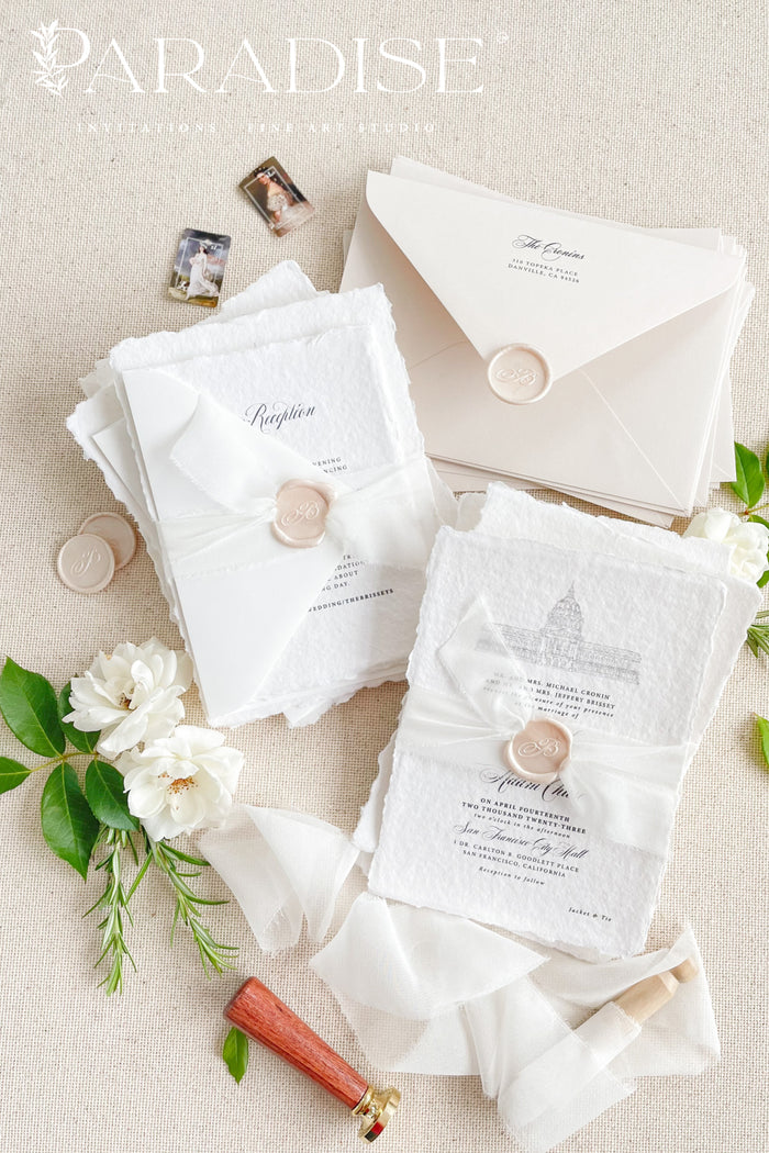 Cherine Handmade Paper Wedding Invitation Sets