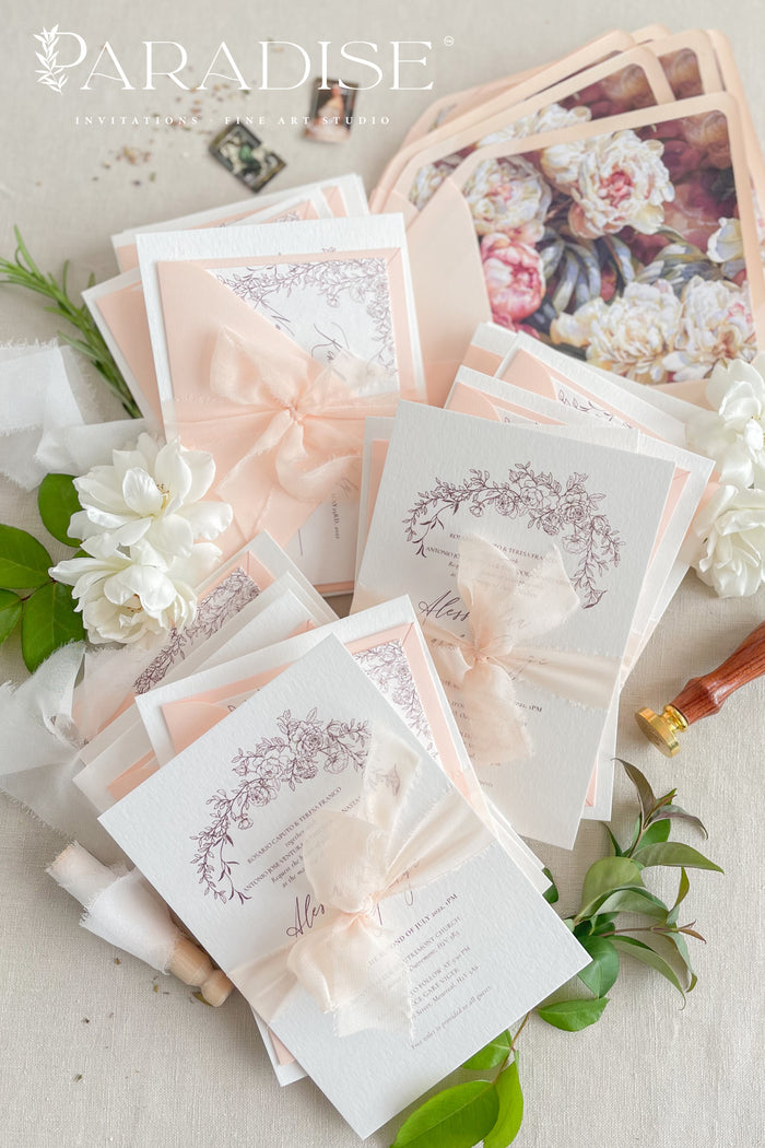 Laina Floral Wedding Invitations