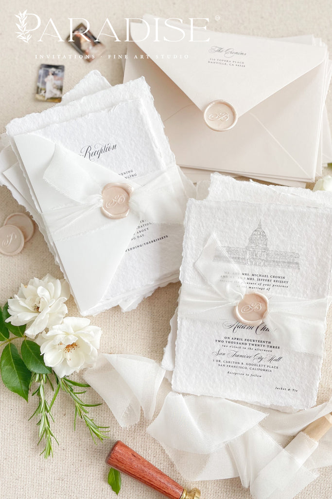 Cherine Handmade Paper Wedding Invitation Sets