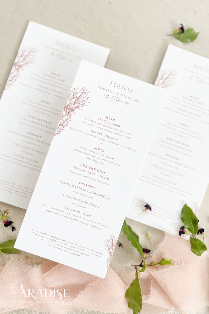 Elisa Tropical Wedding Menus