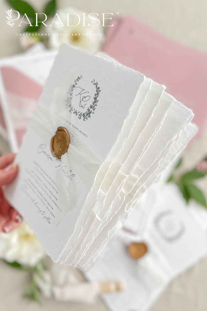 Camille Handmade Paper Wedding Invitation Sets