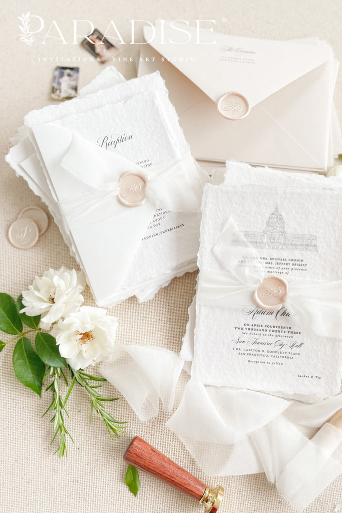 Cherine Handmade Paper Wedding Invitation Sets