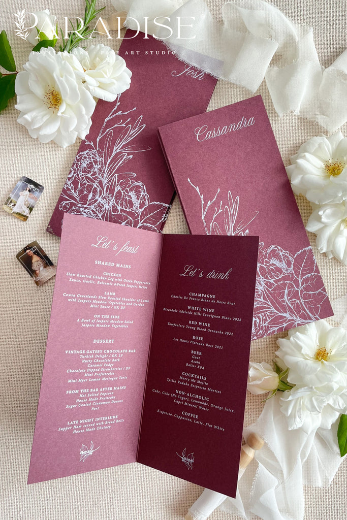 Chenelle Burgundy Wedding Menus