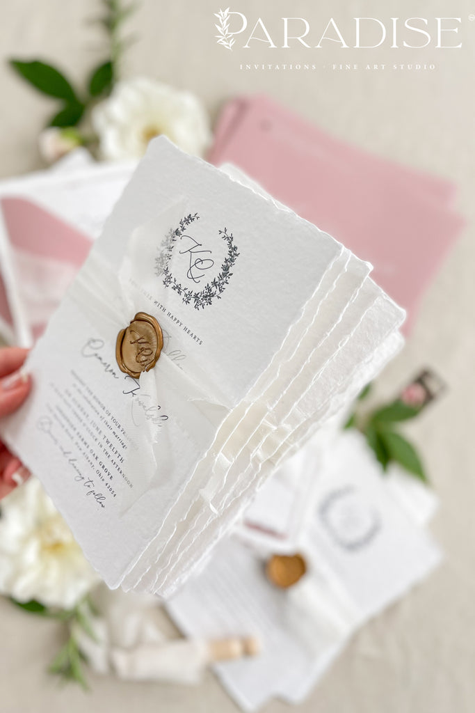 Camille Handmade Paper Wedding Invitation Sets