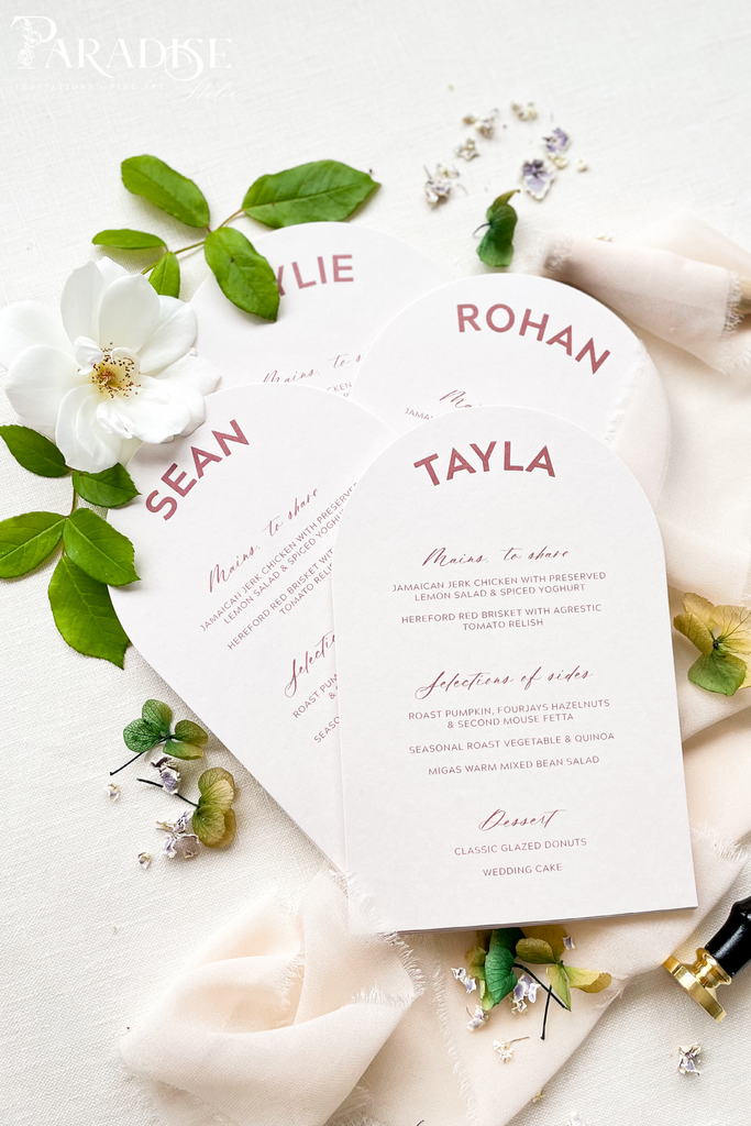 Darina Modern Arch Shapped Wedding Menus