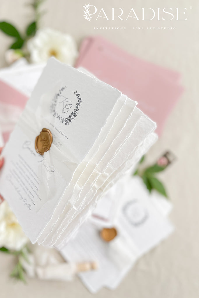 Camille Handmade Paper Wedding Invitation Sets