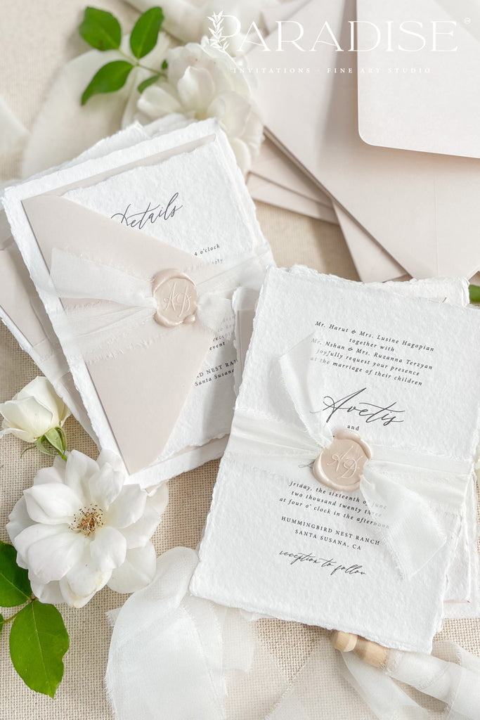 Carol Handmade Paper Wedding Invitation Sets