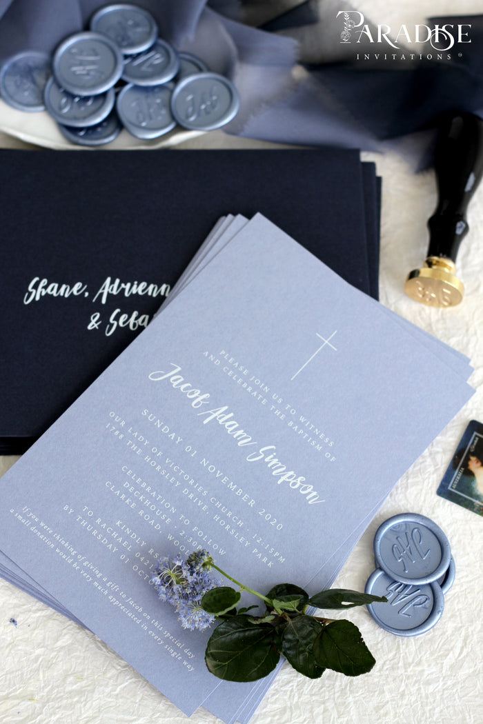 Lydia Dusty Blue Christian Invitation