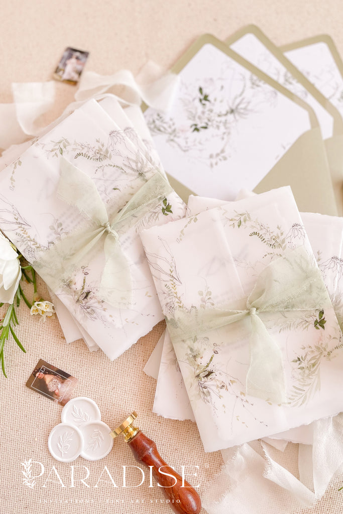 Amarante Handmade Paper Wedding Invitation Sets