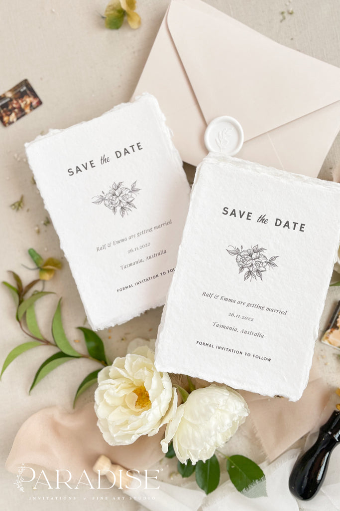 Skyler Handmade Paper Save the Date Cards