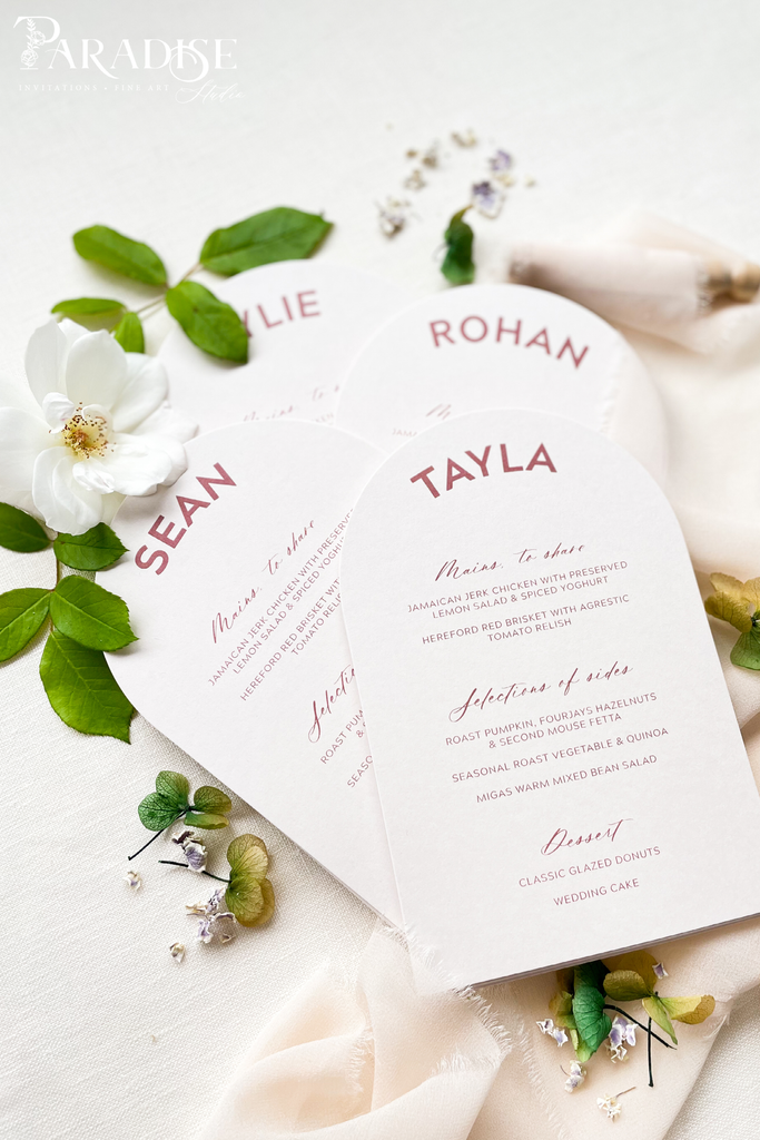 Darina Modern Arch Shapped Wedding Menus