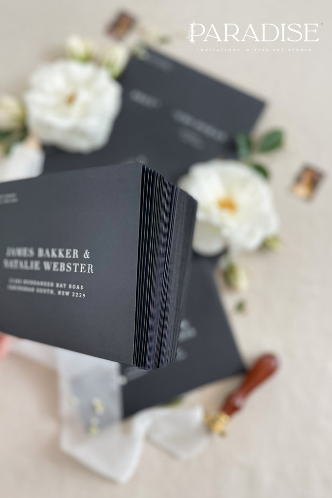 Black Envelopes and White Ink Printing