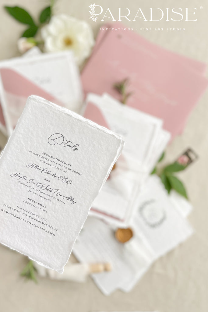 Camille Handmade Paper Wedding Invitation Sets