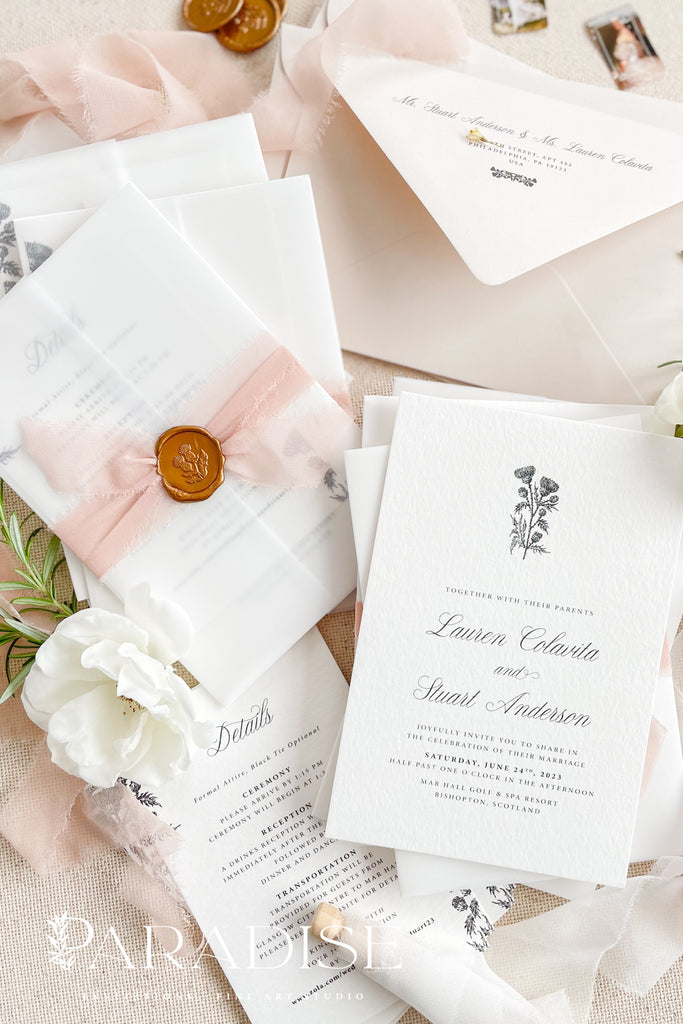 Deziree Floral Wedding Invitations