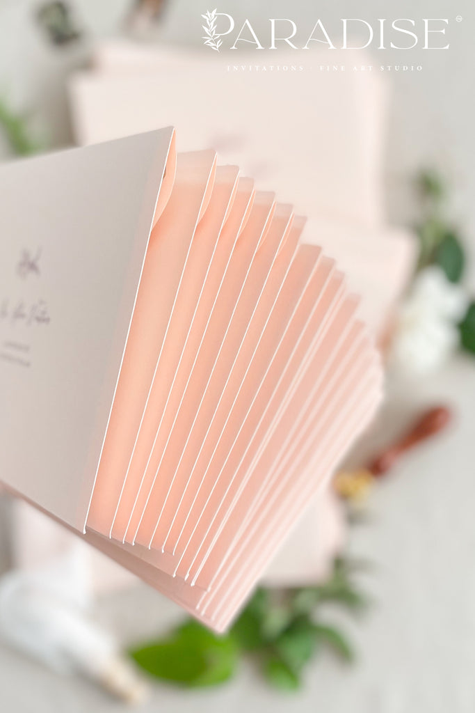 Soft Peach Envelopes and Black ink Printing