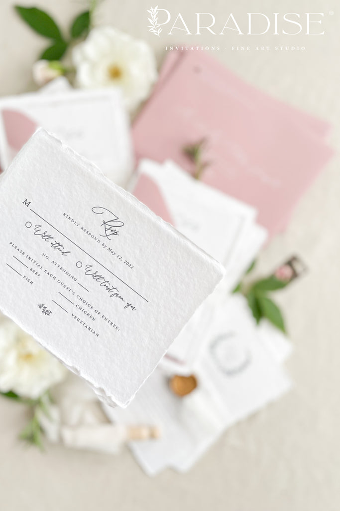 Camille Handmade Paper Wedding Invitation Sets