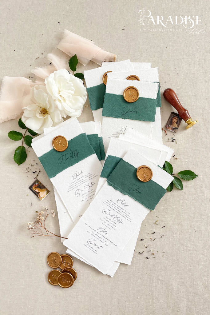 Whitley Handmade Paper Wedding Menus