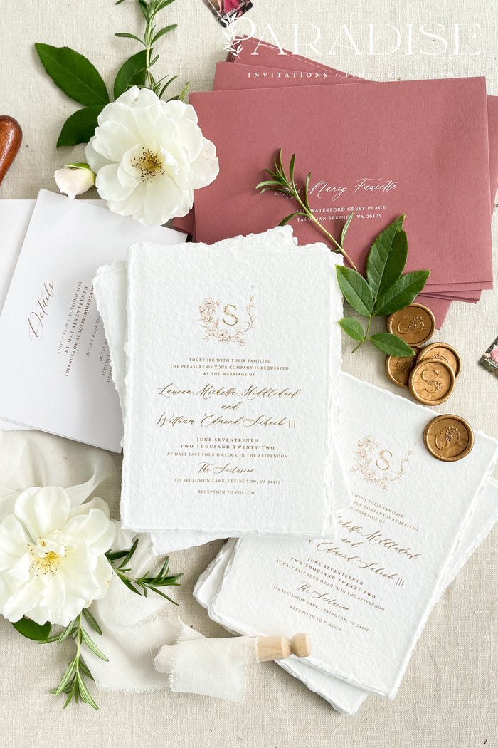 Elania Handmade Paper Wedding Invitation Sets