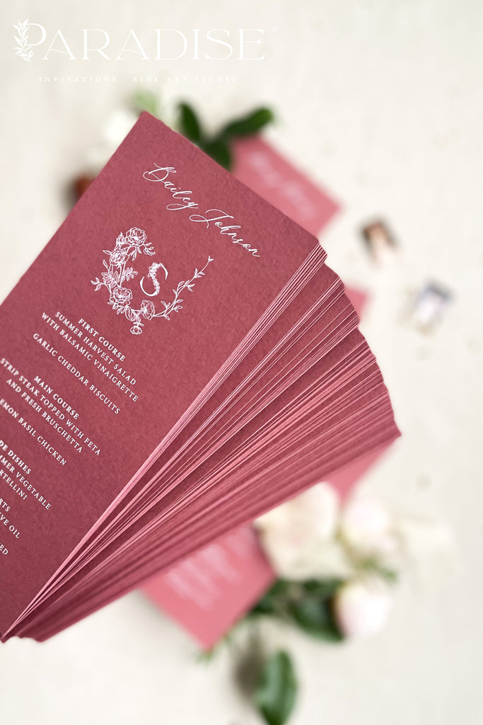 Sabine Burgundy Wedding Menus