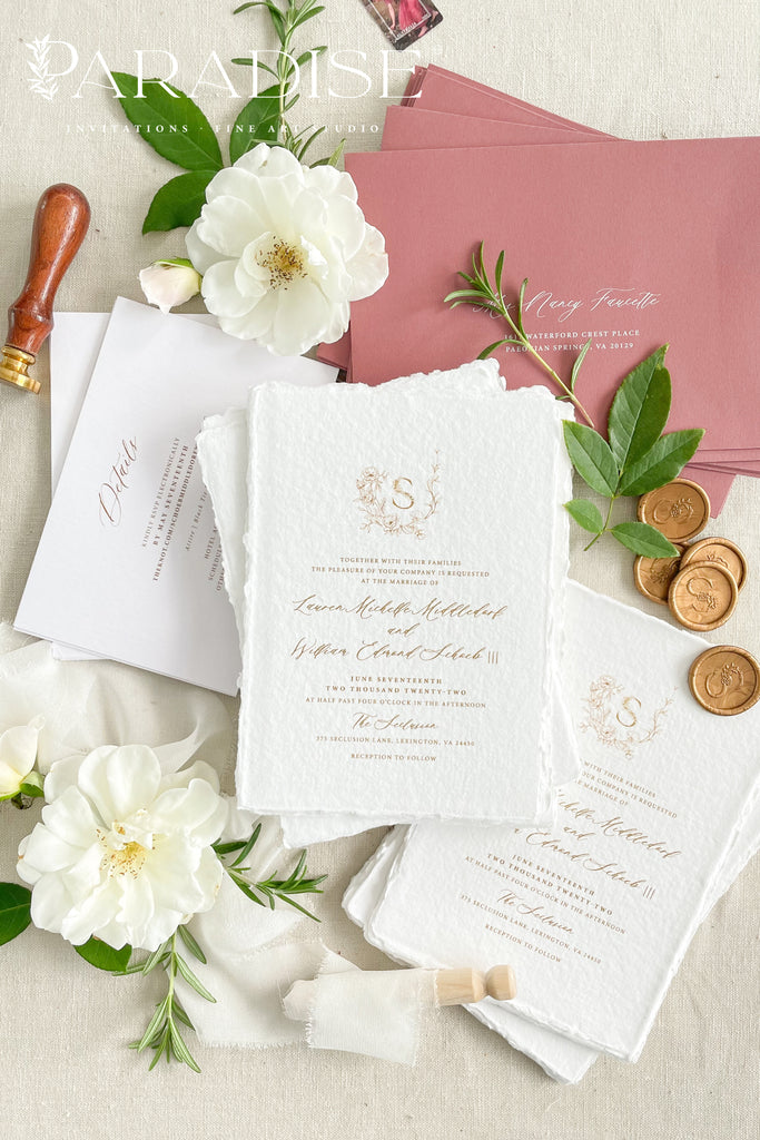 Elania Handmade Paper Wedding Invitation Sets