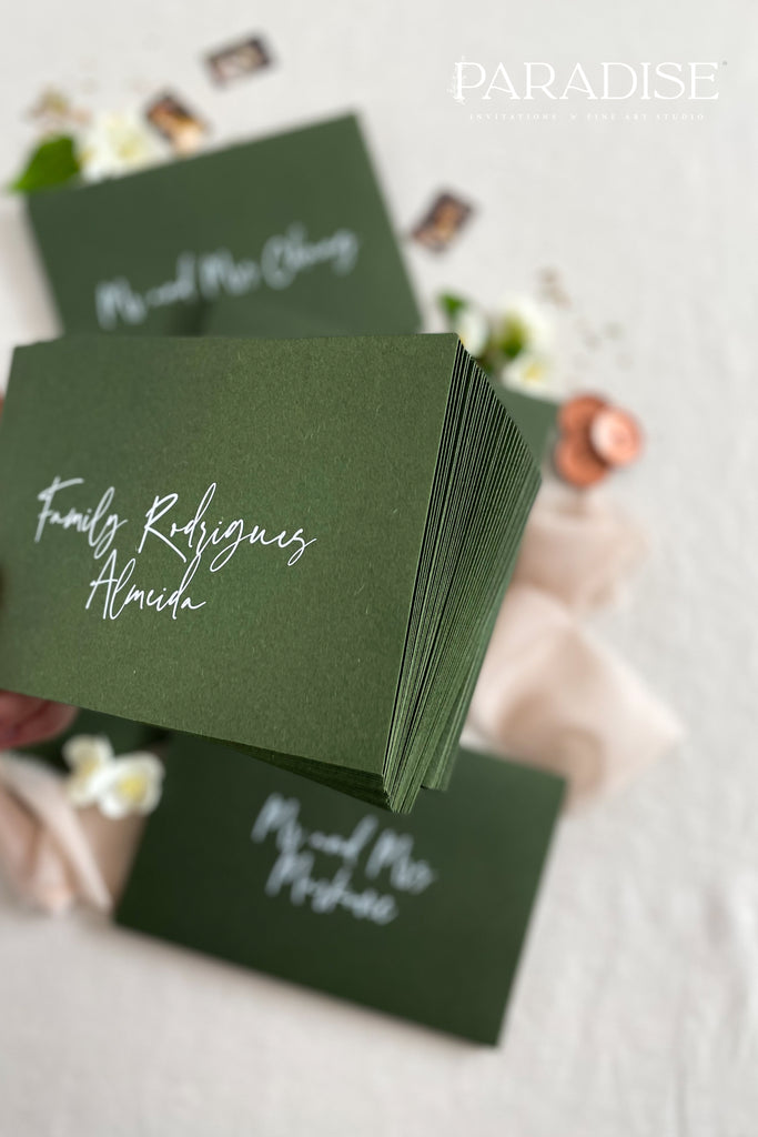 Forest Green Envelopes and White Ink Printing