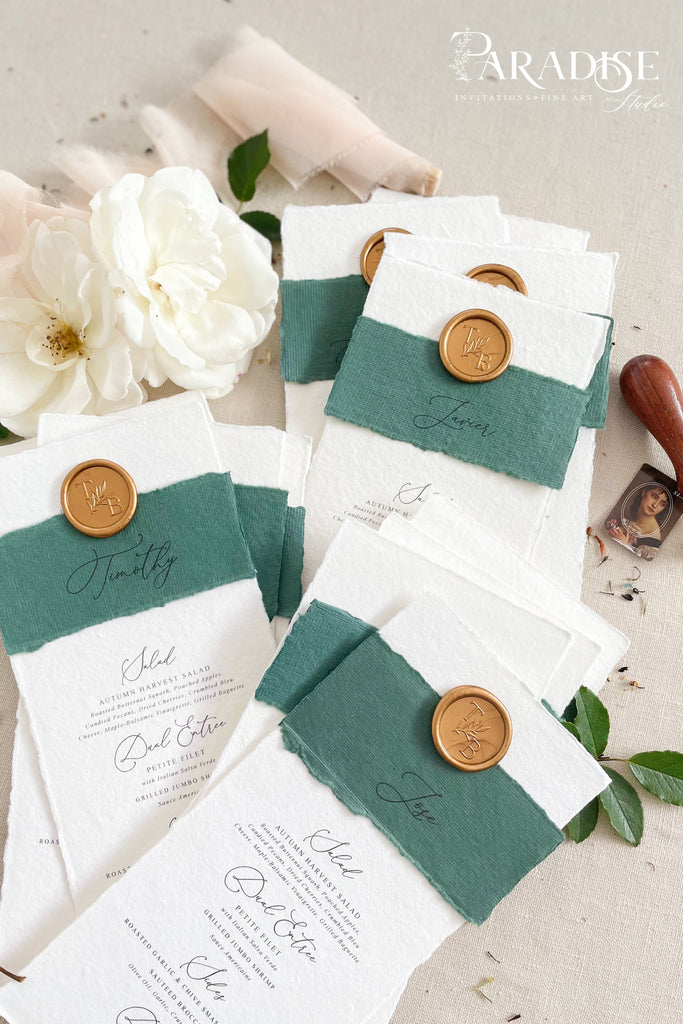 Whitley Handmade Paper Wedding Menus