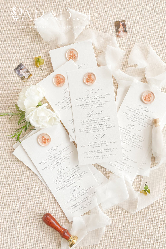 Jeanne-Marie Minimalist Wedding Menus