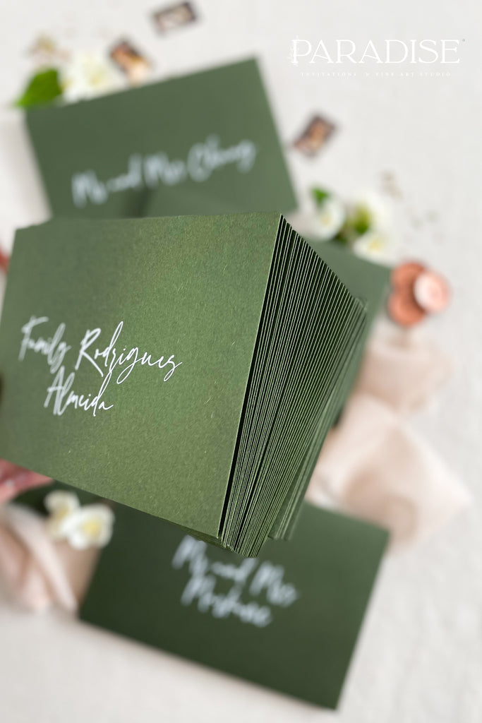 Forest Green Envelopes and White Ink Printing