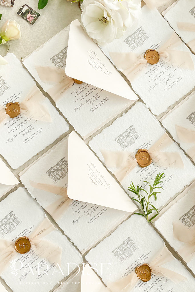 Brunella Handmade Paper Wedding Invitation Sets