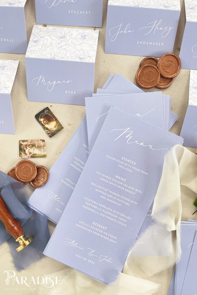 Caprise Dusty Blue Place Cards