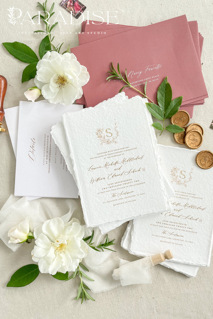 Elania Handmade Paper Wedding Invitation Sets