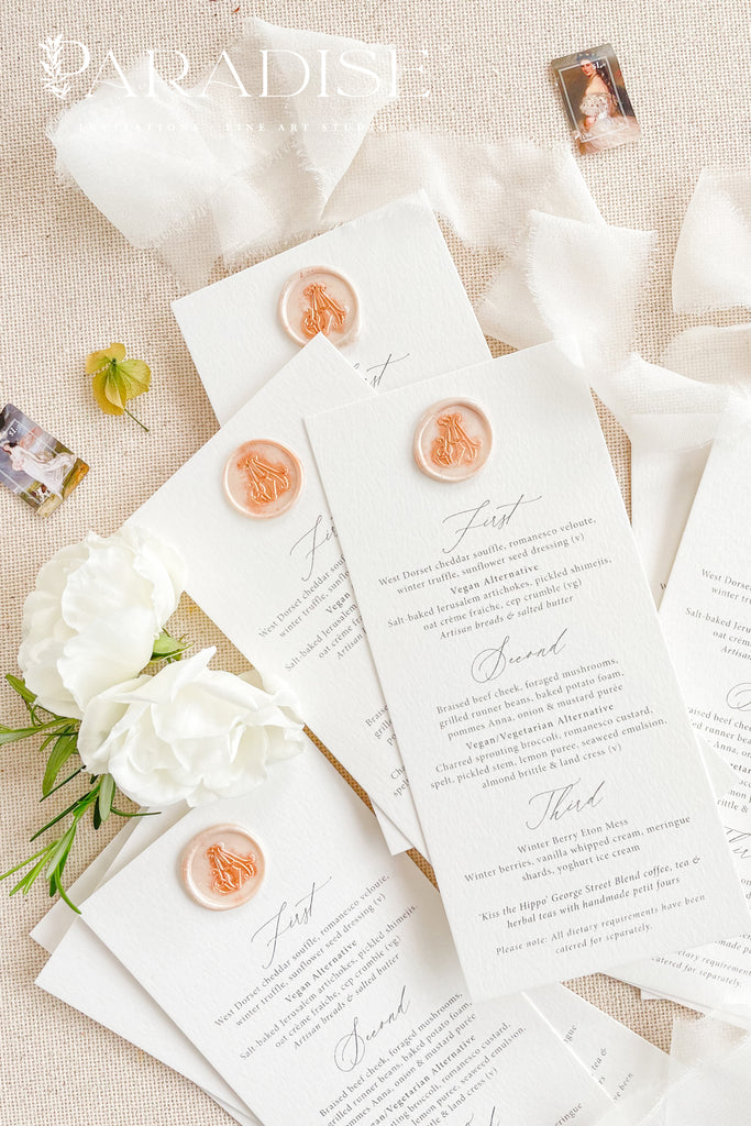 Jeanne-Marie Minimalist Wedding Menus