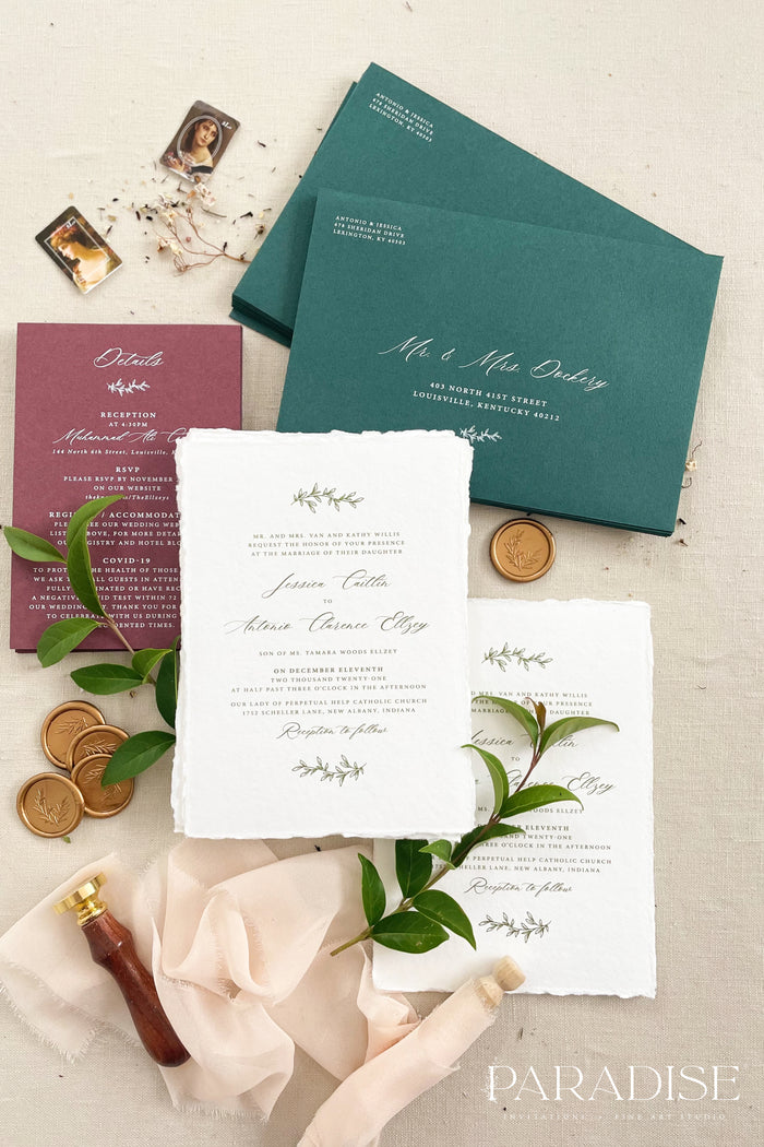 Aurelia Handmade Paper Wedding Invitation Sets